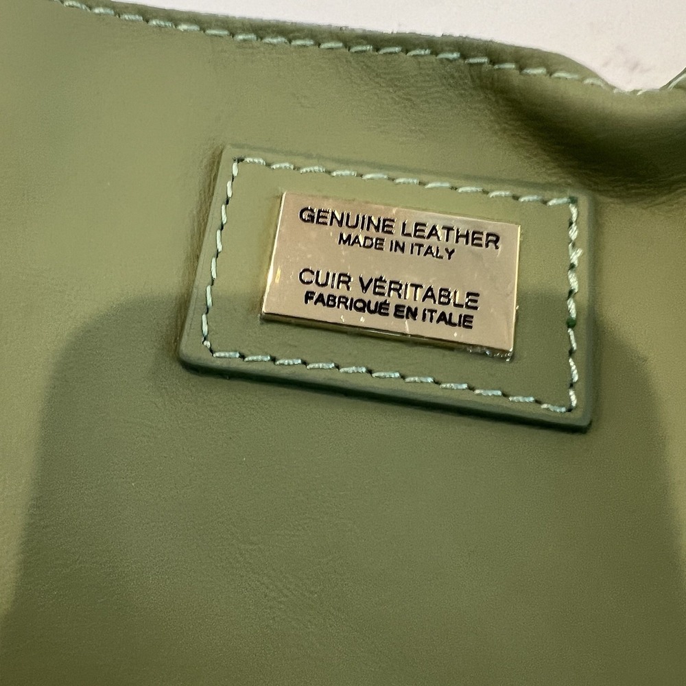 New With Tag‎ VIOLA CASTELLANI Made In Italy Green Leather Hobo With Oval Bottom - Picture 9 of 9
